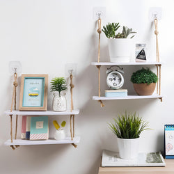 Double Hanging Rope Shelf