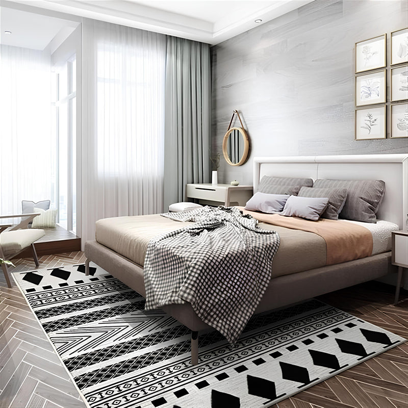 Black and White Boho Rug