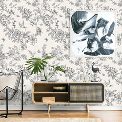 Floral Line Art Wallpaper