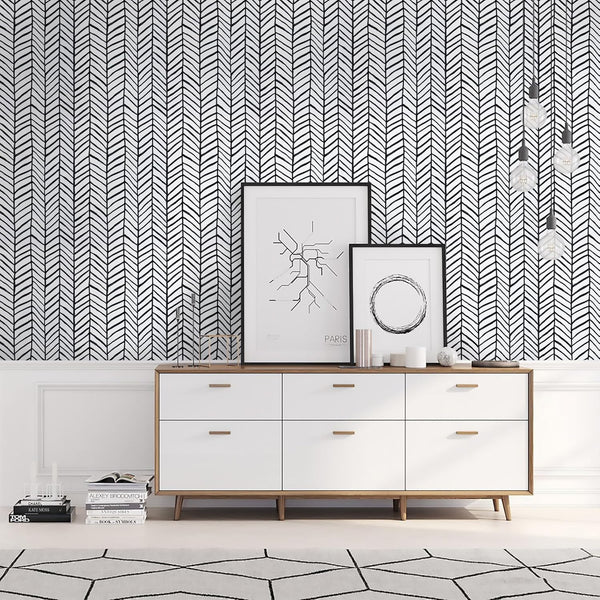Boho Chic Black & White Wallpaper