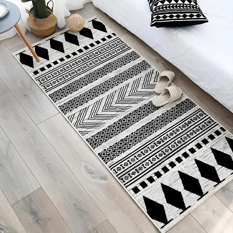 Black and White Boho Rug