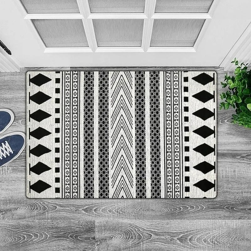 Black and White Boho Rug