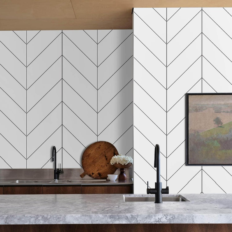 Modern Black and White Chevron Wallpaper