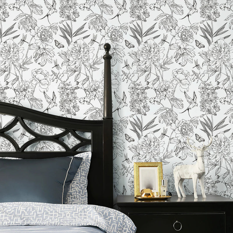 Floral Modern Wallpaper Waterproof Wear Resistant Wall Sticker Peel and Stick Self Adhesive Removable Home Decoration Wall Paper