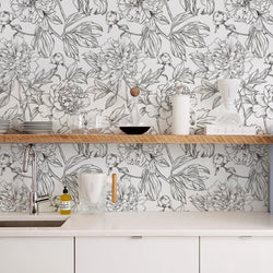 Floral Modern Wallpaper Waterproof Wear Resistant Wall Sticker Peel and Stick Self Adhesive Removable Home Decoration Wall Paper