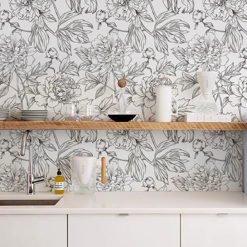 Floral Modern Wallpaper Waterproof Wear Resistant Wall Sticker Peel and Stick Self Adhesive Removable Home Decoration Wall Paper