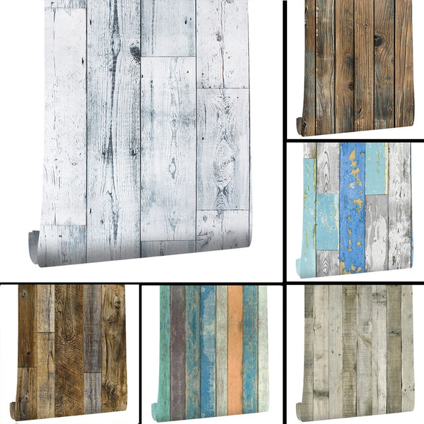 Wood Vinyl Wallpaper Roll Wood Grain Self Adhesive Wallpaper Kitchen Wardrobe Cabinet Furniture Contact Paper Renovation Door