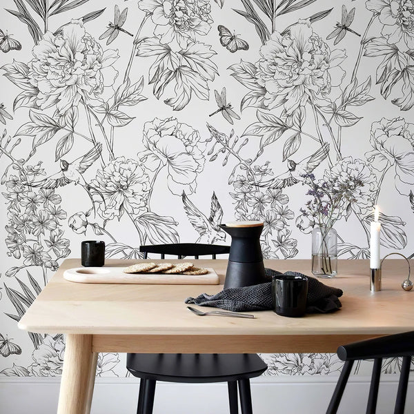 Floral Modern Wallpaper Waterproof Wear Resistant Wall Sticker Peel and Stick Self Adhesive Removable Home Decoration Wall Paper