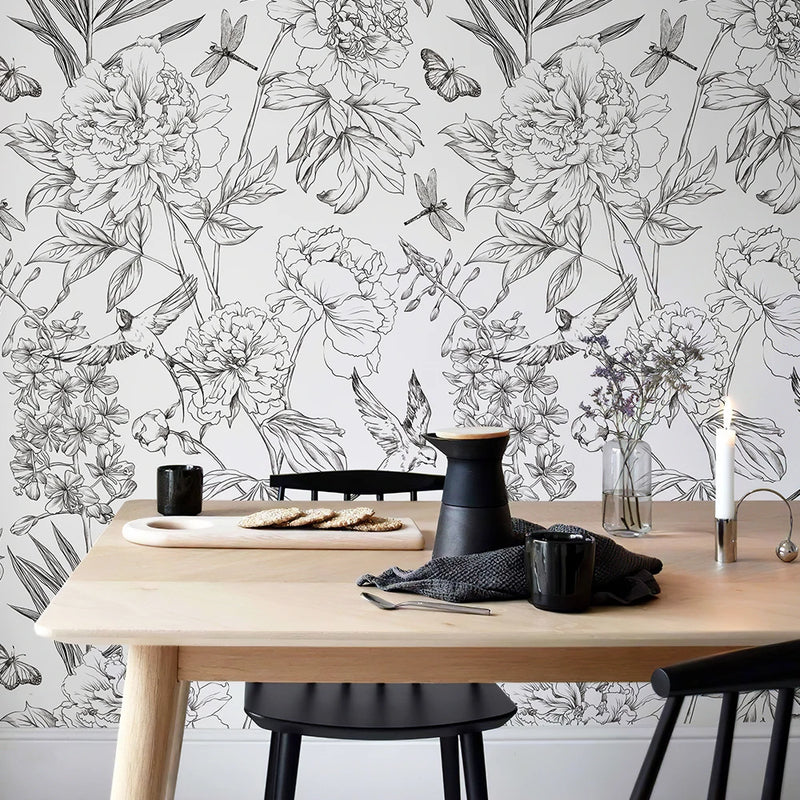 Floral Modern Wallpaper Waterproof Wear Resistant Wall Sticker Peel and Stick Self Adhesive Removable Home Decoration Wall Paper