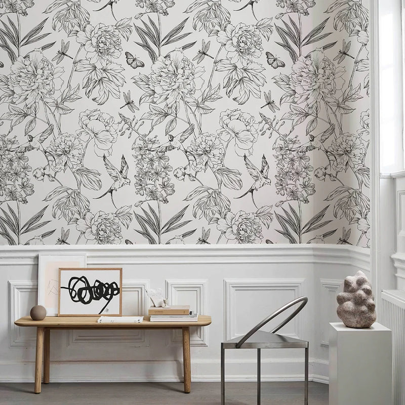 Floral Modern Wallpaper Waterproof Wear Resistant Wall Sticker Peel and Stick Self Adhesive Removable Home Decoration Wall Paper