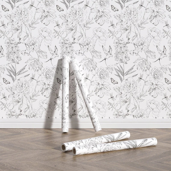 Floral Modern Wallpaper Waterproof Wear Resistant Wall Sticker Peel and Stick Self Adhesive Removable Home Decoration Wall Paper