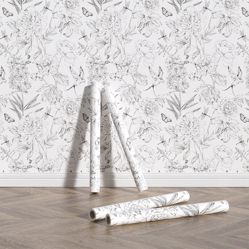 Floral Modern Wallpaper Waterproof Wear Resistant Wall Sticker Peel and Stick Self Adhesive Removable Home Decoration Wall Paper