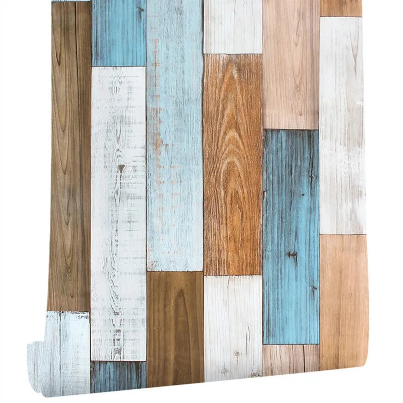 Wood Vinyl Wallpaper Roll Wood Grain Self Adhesive Wallpaper Kitchen Wardrobe Cabinet Furniture Contact Paper Renovation Door
