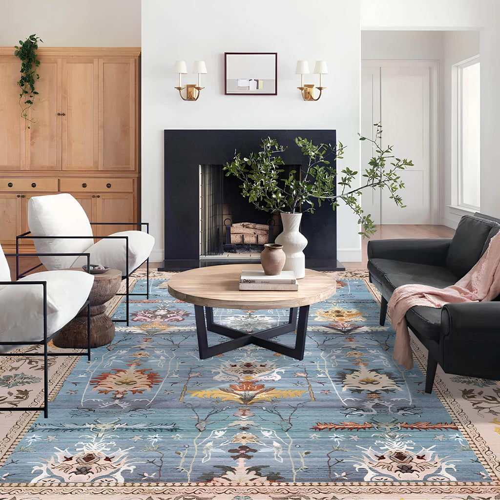 Blue Oriental Area Rug - Casaria