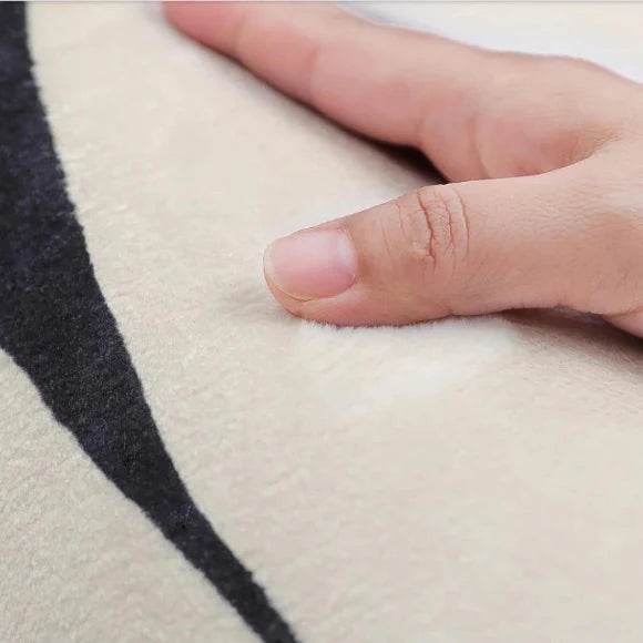 Black and White Striped Area Rug - Casaria